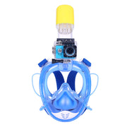 Blue Full Face Snorkel Mask with Detachable Camera Mount Seaview180° Anti Fog Anti Leak
